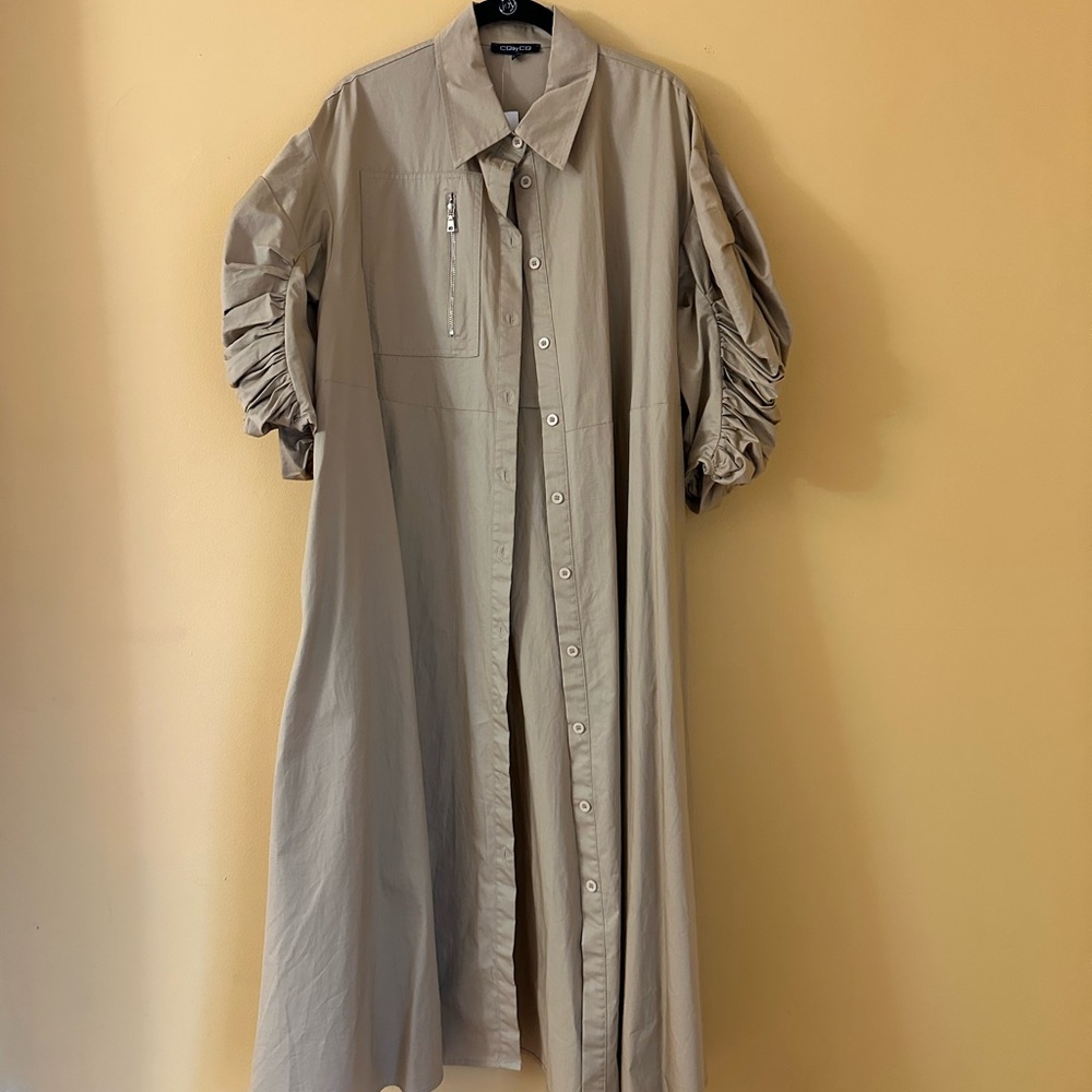 Elegant Tan Button-Up Women's Top